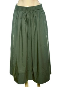 Ulla Johnson Skirt M 8 Women Green Cotton Poplin High Rise Flared Midi NEW 44375 - Picture 1 of 6