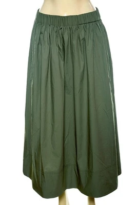 Falda Ulla Johnson M 8 Mujer Verde Algodón Popelina tiro alto Acampanada Midi NUEVA 44375 Foto 1 de 4