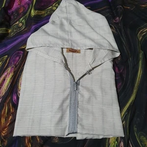 Size 56 Gray Moroccan Hooded Jalabiya Middle Eastern Traditional Arab Men's Gown - Picture 1 of 7