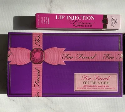 NIB✨Too Faced Bundle: You’re A Gem 3Pc Makeup Set PLUS Lip Injection Extreme - Image 1 of 4