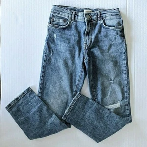 Zara Straight Leg Acid Wash Jeans Sz 11/12y - Picture 1 of 8