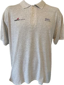 VTG.80’s Cooper Lighting CED Riverside Mens Employee Uniform Polo Button Shirt L - Picture 1 of 8
