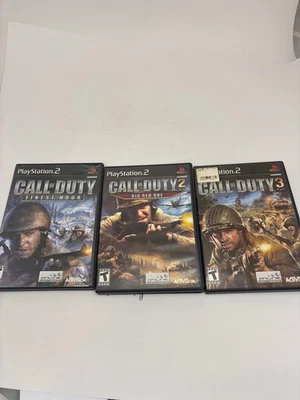 Call of Duty PS2 Juego Paquete de 3: 1-2-3 Todo Completo con Manuales Trabajo Probado Foto 1 de 3