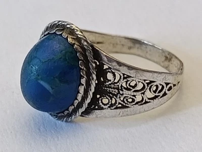 Bague Argent Massif & Pierre à Identifier Taille 58 - 3,5 g Bijoux - Photo 1/4