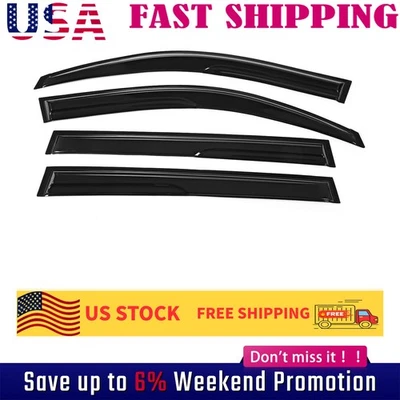 Window Visor For Toyota Highlander 2008-2013 3D Wavy 4X Mugen Style JDM Tape-on Foto 1 de 4