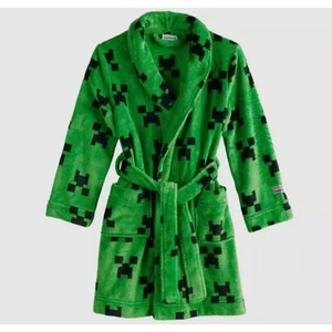 Minecraft "Green Grin" Creeper Robe Bathrobe Official Size 8 - Picture 1 of 9