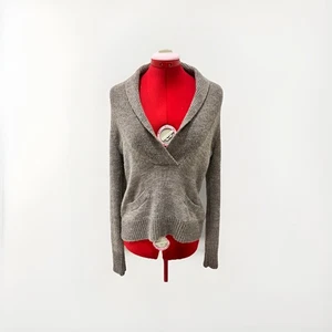 Suéter J.Crew Chal Popover Marrón Lana Merino Alpaca Talla M Acogedor Manga Larga - Imagen 1 de 8