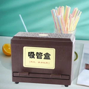 Straw Dispenser Organizer Multipurpose Container Straw Box Drinking Straw Holder - Picture 1 of 6