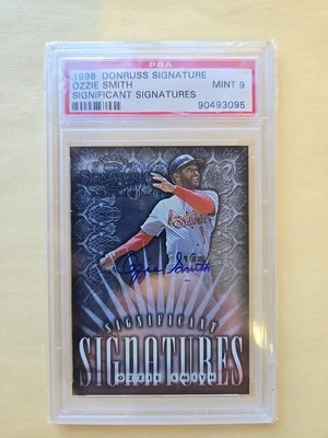1999 Donruss Significant Signatures Ozzie Smith Auto PSA 9 Card Grade A1 - Image 1 of 4