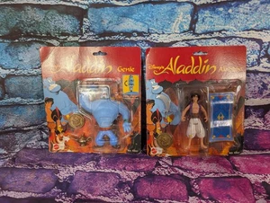 2 Disney's Aladdin Magic Carpet & Genie Action Figures Mattel 1994 NIP vintage - Picture 1 of 9