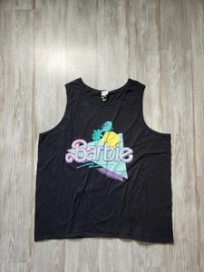 Barbie Black Tank Top Retro Barbie Purple Logo Women's Tank Top Plus Size 2XL - Picture 1 of 8