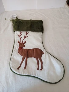 Medias de Navidad Hobby Lobby Ciervo Satinado, Bordadas Nuevas con Etiquetas - Imagen 1 de 3