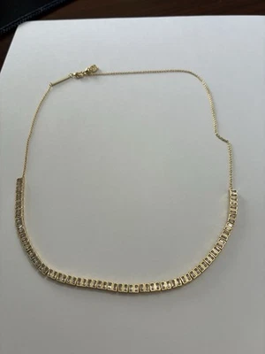 Kendra Scott Goldtone 水晶长方形微笑项链 全新 — 第 1/4 张图片