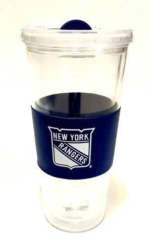 New York Rangers Insulated 22 Ounce Large Slider Tumbler Travel Cup Mug - New Cover