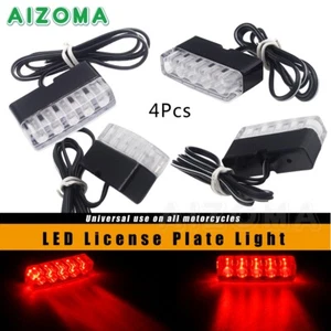4pcs Universal Red LED License Plate Tag Lights Motorcycle Bike Motocross Custom - Picture 1 of 9