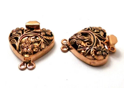 1 Pc 30X25X7mm Bali Box Clasp 2 Strand Antique Copper Jewelry Making vb40 - Image 1 of 3