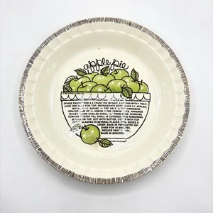 Vintage Apple Pie Recipe Baking Plate 11" Ironstone Farmhouse Cottage - Picture 1 of 3