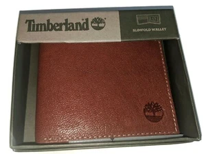 Billetera Timberland de cuero genuino, marrón nueva en caja - Imagen 1 de 3