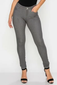 Women's High Waisted Stretchy Gray Jeggings Pants XXXL NEW - Picture 1 of 5