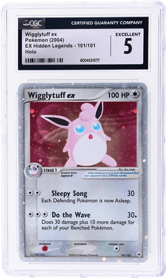 2004 Pokemon Ex Hidden Legends Wigglytuff Ex Holo #101 CGC 5 - Image 1 of 2