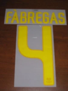 Barcelona Spain Fabregas #4 Authentic Soccer Name Set Font For Jersey Futbol - Picture 1 of 1