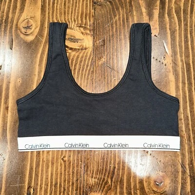 Calvin Klein Girls Large (10/12) Cotton Training Bra Black/White - Image 1 of 4