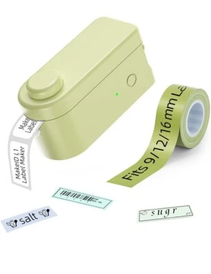 MakeID L1 Etikettendrucker Etikettiergerät Selbstklebend Grün 9-16mm