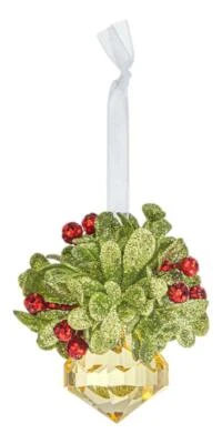 Cristal de champán adolescente Kissing Krystals adorno de Navidad de muérdago por Ganz Foto 1 de 2