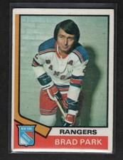 BRAD PARK 1974-75 TOPPS HOCKEY CARD NEW YORK RANGERS