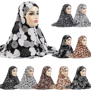 Mujeres Musulmanas Una Pieza Amira Turbante Hiyab Bufanda Pañuelo Mantones Envoltura Islámica - Imagen 1 de 42