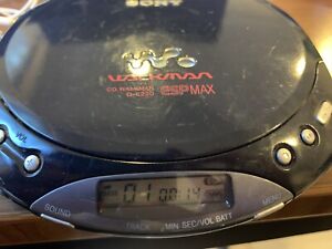 Sony Cd Walkman Model D-E220 Esp Max Dark Blue - Tested and Working