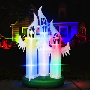 10ft Halloween Inflatable Blow up LED Lighted Ghost Family Lawn Yard Decoration - Picture 1 of 8