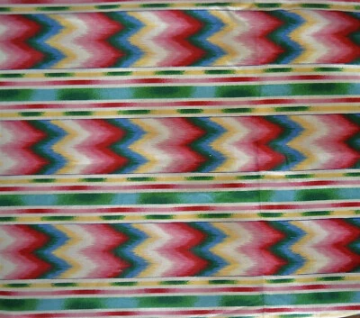 Repel Stains, Water Cotton Decorator Fabric 33 x 54" Pink Green Blue Teflon Coat - Image 1 of 4