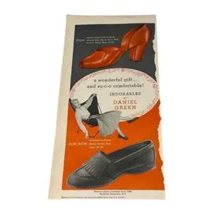 Indurables 1954 por Daniel Green Dolgeville Nueva York anuncio impreso original vintage - Imagen 1 de 3