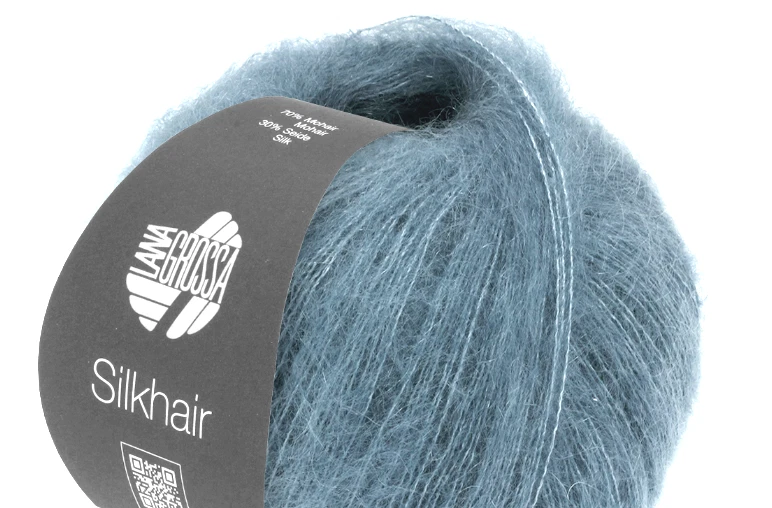 (kg/356€) Silkhair Lana Grossa  25g Fb.202 rauchgrau Kid Mohair Seide PORTOFREI - Bild 1 von 1