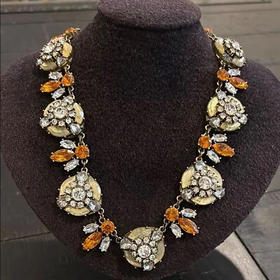 Joan Rivers Diamantes de Imitación Naranja Tono Bronce Distintivo Collar Racimo Floral Abeja Foto 1 de 4
