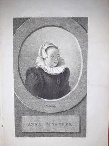 Ritratto Anna Visscher Artista Poetessa Olanda Acquaforte Van Der Meulen - Picture 1 of 1