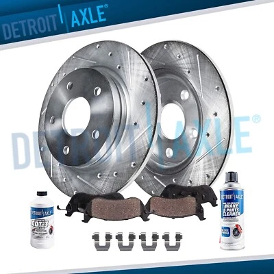 REAR Drilled Brake Rotors Ceramic Pad for Buick Rendezvous Venture Aztek Montana - Image 1 of 4
