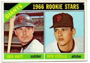 Jack Hiatt Dick Estelle Baseball Trading Card 1966 Rookies MLB Topps #373