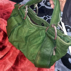 Kooba Forest Green Leather Handles Embellished Tote Bag - Picture 1 of 12