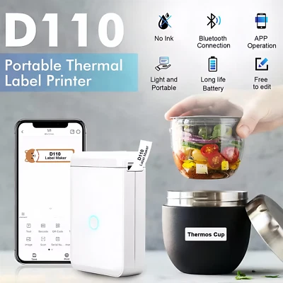 Bluetooth Wireless  Portable Handheld Thermal Sticker Small Label Maker Printer - Image 1 of 4
