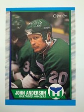 1989-90 John Anderson 124 OPC Hartford Whalers O-Pee-Chee Hockey Card 186Z