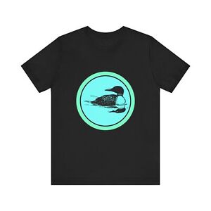 "Tranquil Waters: Majestic Loon Silhouette" Unisex Jersey Short Sleeve Tee