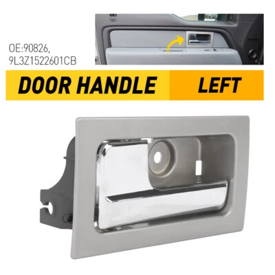 Manija de puerta interior cromada delantera o trasera izquierda para Ford F-150 2009-2014 Foto 1 de 4