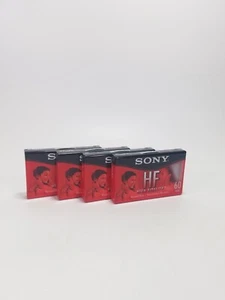(4) Cintas de casete de audio en blanco Sony HF 60 sesgo normal C-60HFL nuevas selladas  - Imagen 1 de 7