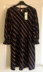 Miss Selfridge black/pink floral textured dress size UK 10,BNWT - Picture 1 of 8