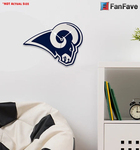 New NFL Los Angeles Rams Home Decor EVA Foam 3D Wall Clock 19.5? x 14? Cover