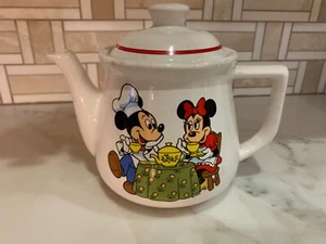 Vintage Disney Mickey Mouse And Minnie Mouse Teapot Chef Mickey - Picture 1 of 4