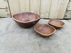 Vintage wooden fruit bowls
