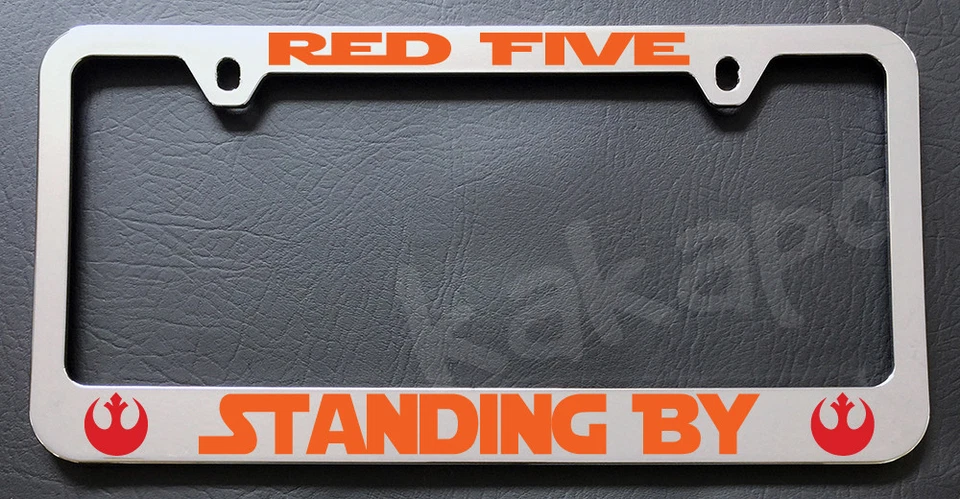 Quadro de placa Red Five Standing By Star Wars cromado - Imagem 1 de 2